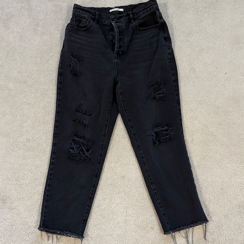 Pacsun High Rise Straight Distressed Black Women Jeans